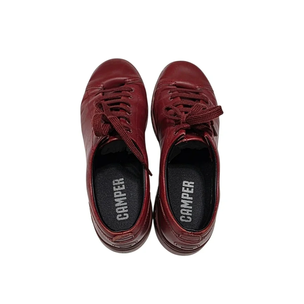Camper Runner Four Sneakers Women 38 Burgundy Leather Lace Up Comfort Shoes
